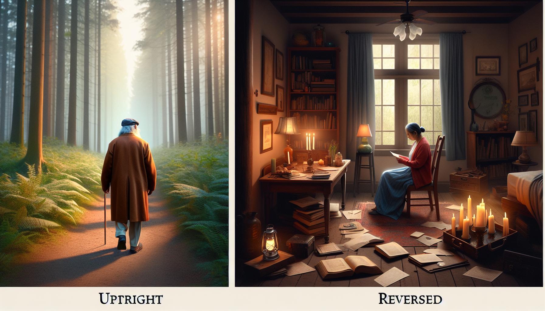 Upright vs. Reversed: The Hermit's Interpretations